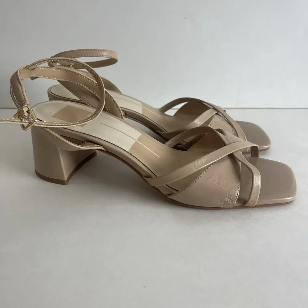 Dolce Vita Womens Block Heel Strappy Sandals, 2” Heel, Light Brown Tan, Size 7.5